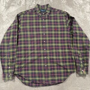 Ralph Lauren Shirt Mens XLT Plaid Button Down Long Sleeve Pony Casual Classic